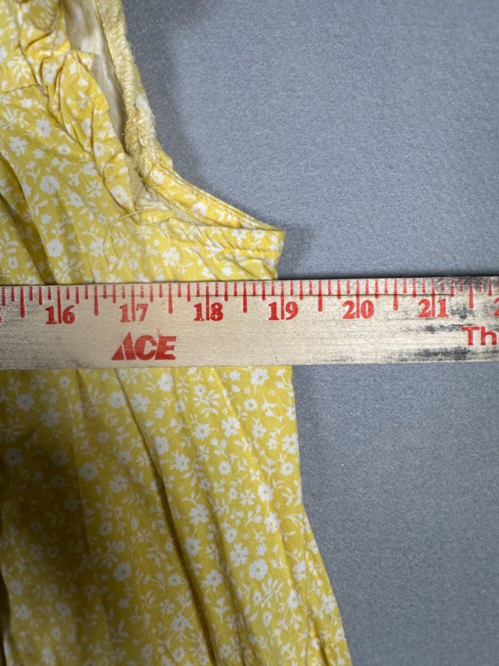 True Craft Womens Yellow Floral Ruffle Sleeve Button-Front Cotton Dress XL - Picture 6 of 7